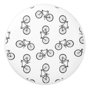 Scattered Bicycle Print Muster CUSTOM BG FARBE Keramikknauf