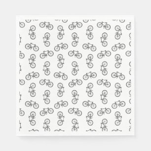Scattered Bicycle Print Muster CUSTOM BG FARBE Serviette