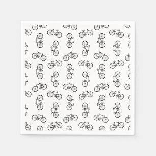 Scattered Bicycle Print Muster CUSTOM BG FARBE Serviette