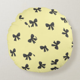 Scattered Bow Pattern Round Throw Pillow Rundes Kissen