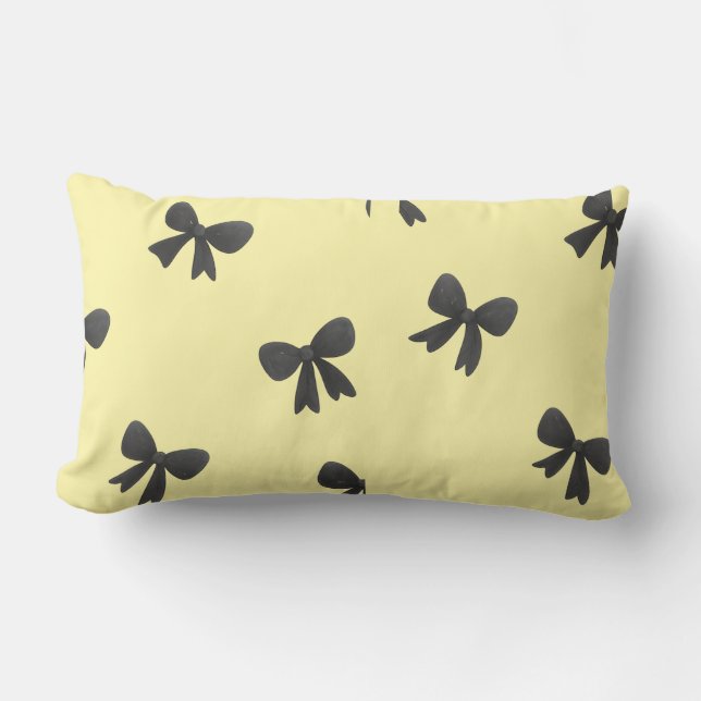 Scattered Bow Pattern Throw Pillow –Minimal design Lendenkissen (Vorderseite)