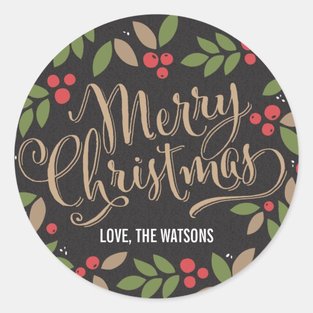 Scattered Holweihnachtssticker Runder Aufkleber (Vorderseite)