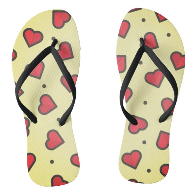 Scattered Red Hearts Summer Sandal Flip Flops (Fußbett)