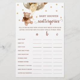 Scattergories Game Baby Shooter Teddy Bear