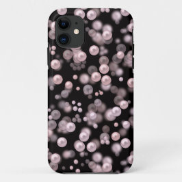 Scatterings von rosa und weißen Perlen auf schwarz Case-Mate iPhone Hülle