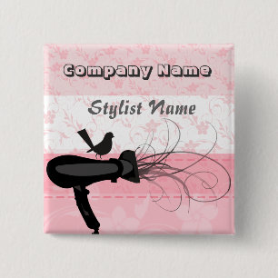 Scatterred Blumen-Salon-Haar-Stylist-Spottdrossel Button