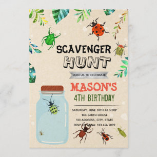 SCAVENGER HUNT Bug Party Einladung