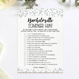 Scavenger Hunt Hen Party Editable Game Card Einladung