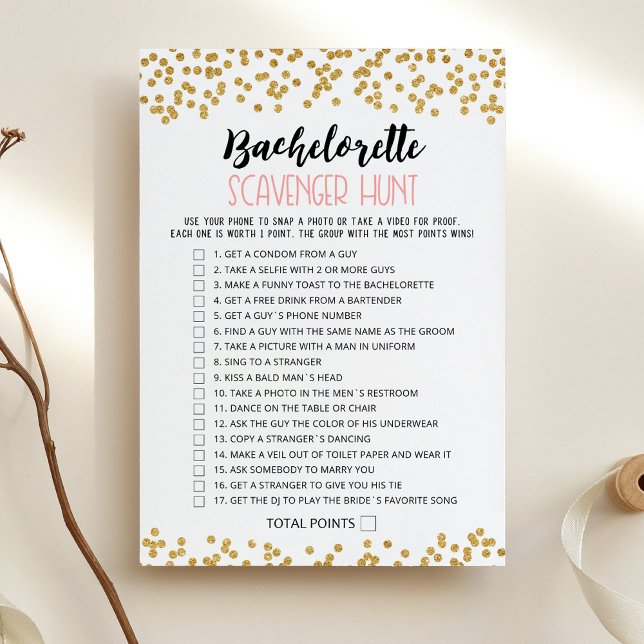 Scavenger Hunt Hen Party Editable Game Card Einladung (Von Creator hochgeladen)