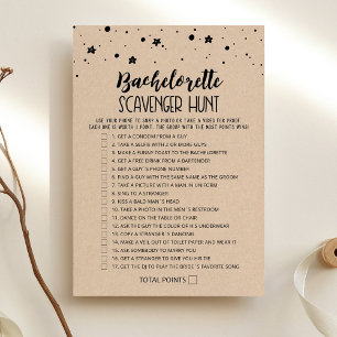 Scavenger Hunt Hen Party Editable Game Card Einladung