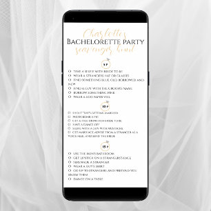 Scavenger Hunt Junggeselinnen-Abschied Gold gPhoto Karte