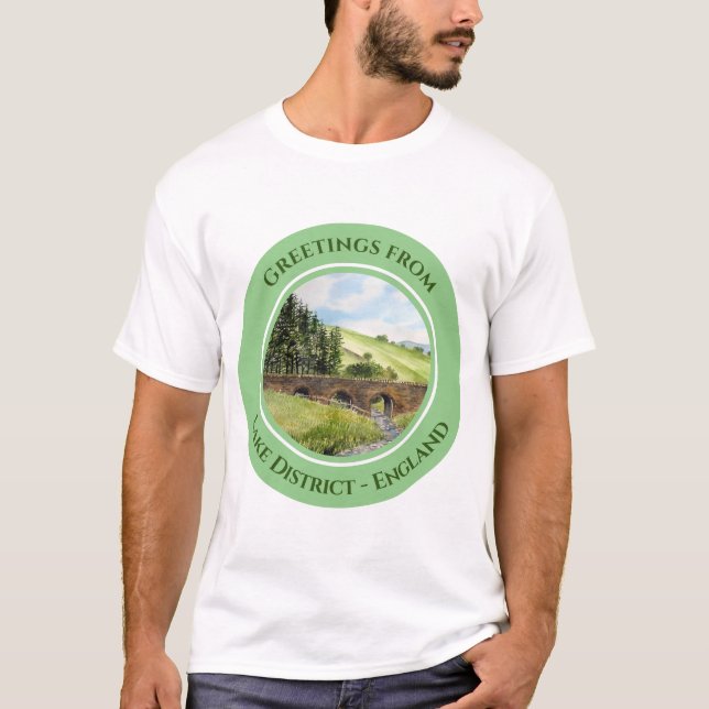 Scawgill Bridge over River Aiken Lake District Ver T-Shirt (Vorderseite)