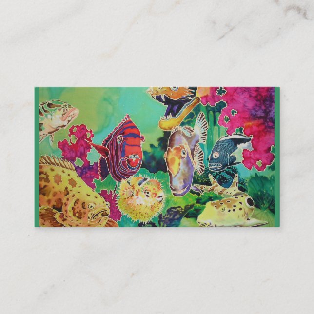 Scene Business Card Tropical Fish Coral Reef Ocean Visitenkarte (Vorderseite)