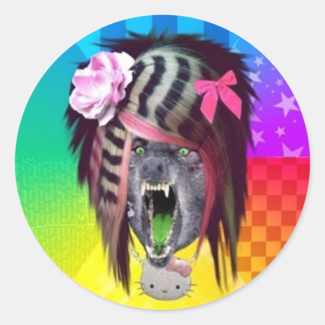 Scene Wolf Meme Stickers (Vorderseite)