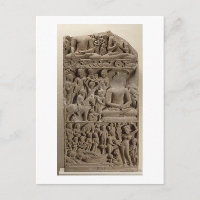 Scenes from Buddha's life, Sarnath, Uttar Pradesh Postkarte (Vorderseite)