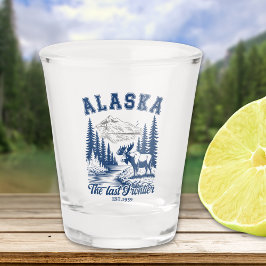 Scenic Alaska Nature and Moose Design Schnapsglas