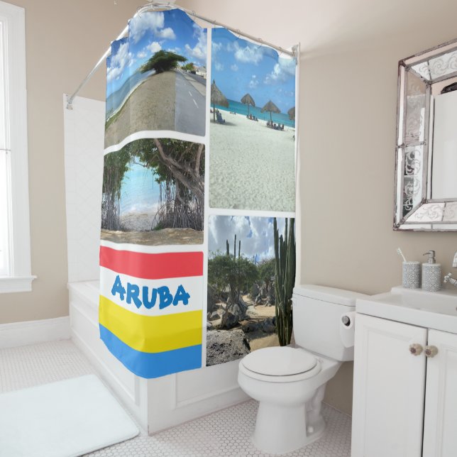 Scenic Beach and Desert Aruba Duschvorhang (Beispiel)