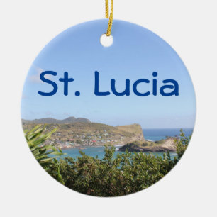 Scenic Caribbean Island Saint Lucia Keramik Ornament