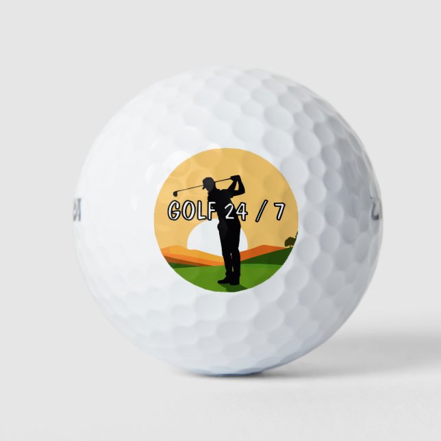 Scenic Funny Golf 24/7 Theme Golf Balls Golfball (Vorderseite)