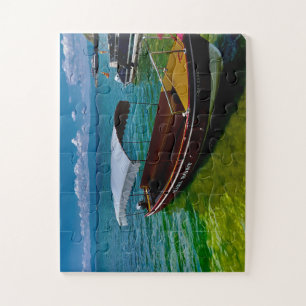 Scenic Lake Taxi Boot Tropische Gewässer Puzzle
