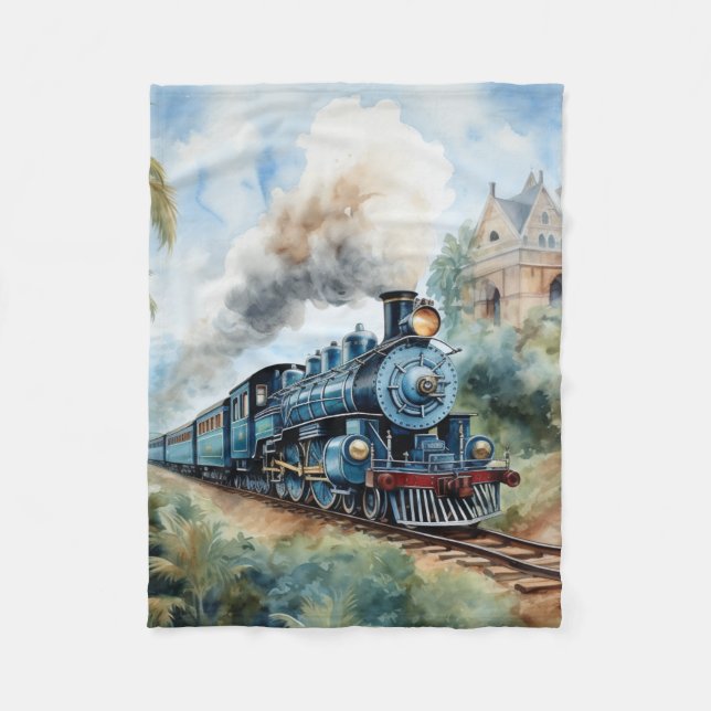 Scenic Landscape a Victorian Train Fleecedecke (Vorderseite)