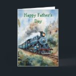 Scenic Landscape a Victorian Train Karte<br><div class="desc">A lovely mountain landscape with a Victorian train and a castle in background</div>