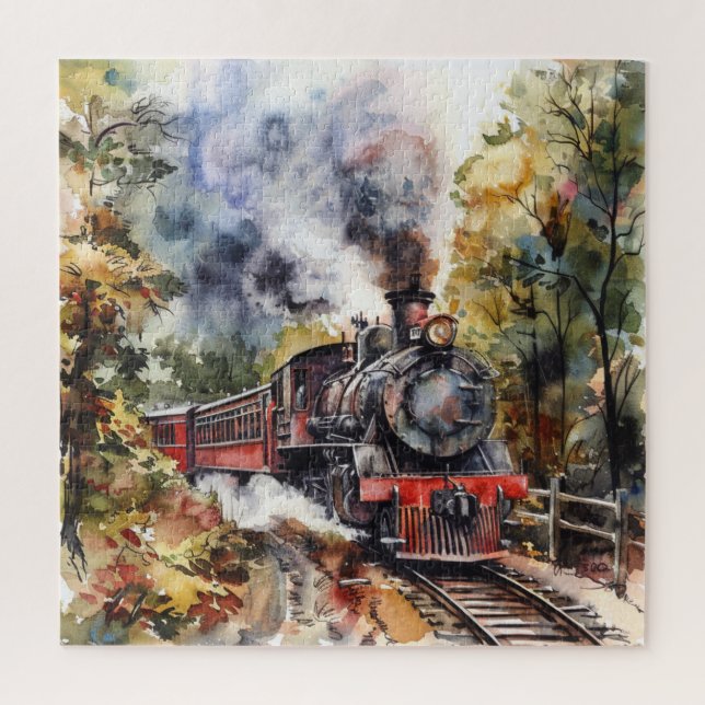 Scenic Landscape with Train Puzzle (Vertikal)