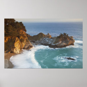 Scenic McWay Falls tumbles into the beach and 2 Poster