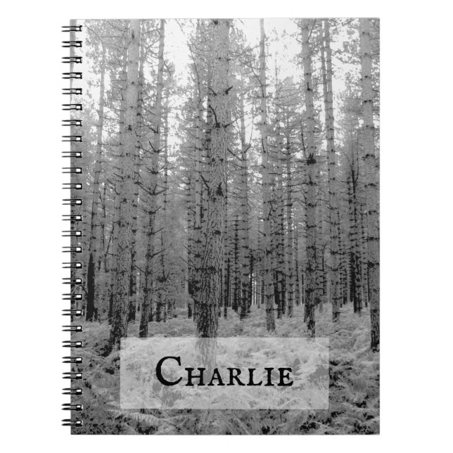 Scenic New Forest Black and White Woodland Scene Notizblock (Vorderseite)