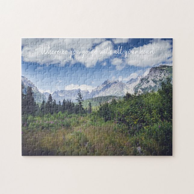 Scenic summer mountain landscape with a meadow  puzzle (Horizontal)