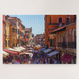 Scenic view of a crowded street in Venice Puzzle