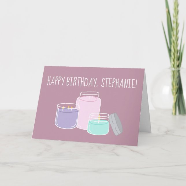 Scented Candles Illustration Geburtstag Karte (Vorderseite)