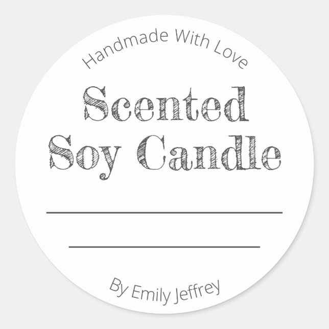 Scented Soy Candle Label Runder Aufkleber (Vorderseite)