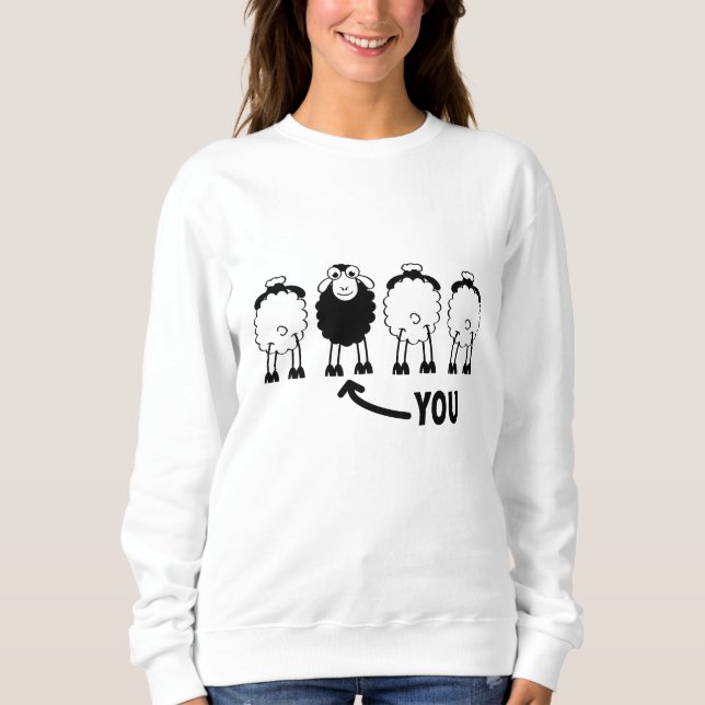 Schaap, witte of zwarte schapen van de familie  sweatshirt (Vorderseite)