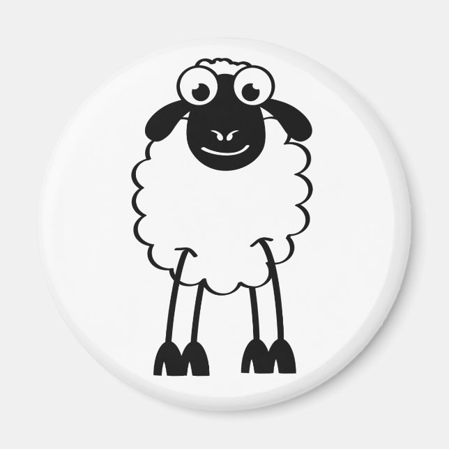 Schaap, witte von zwarte schapen. Slapen-Dromen Magnet (Vorne)