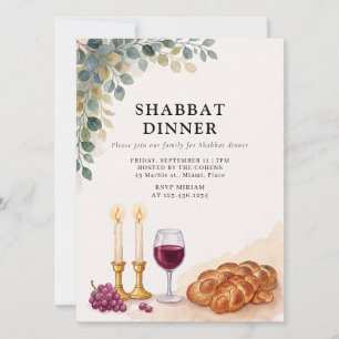Schabbes-Abendessen Schabbat-Abendessen jüdische F Einladung