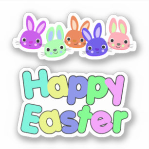Schabbooking-Hasen Frohe Ostern Aufkleber