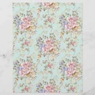 Schabby Chic Rosa Florales Vintage-Album Papier Briefbogen