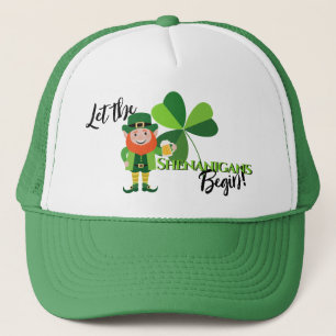 Schabernack Kobold Kleeblatt St. Patrick’s Tag Truckerkappe