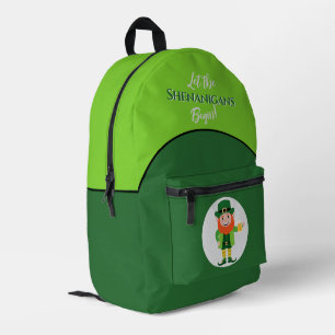 Schabernack Leprechaun St. Patrick's Tag Bedruckter Rucksack