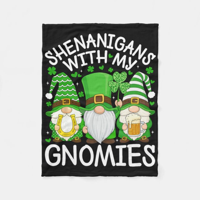 Schabernack mit meinen Gnomies St. Patrick's Day G Fleecedecke (Vorderseite)