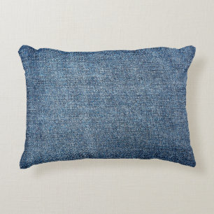 Schäbige Denim-Textur für den Hintergrund. Blaue J Dekokissen