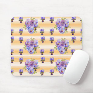 Schäbige lila Stiefmütterchen Blumen gelbe Maus-Ma Mousepad