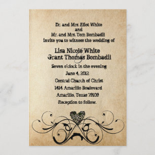 Schäbige rustikale schwarze einladung