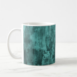 Schäbiger Hintergrund, Türkisfarbe, Grunge, Loft, Kaffeetasse