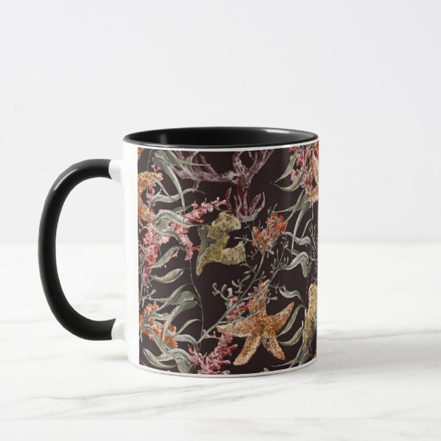 Schäbiges Seeleben-Muster Tasse (Links)