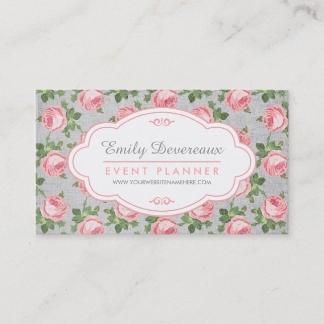 Schäbiges u. Chic-Vintage Rosen-mit Visitenkarte (Vorderseite)