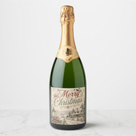 schabiges Weihnachts Champagner Flaschenetikett