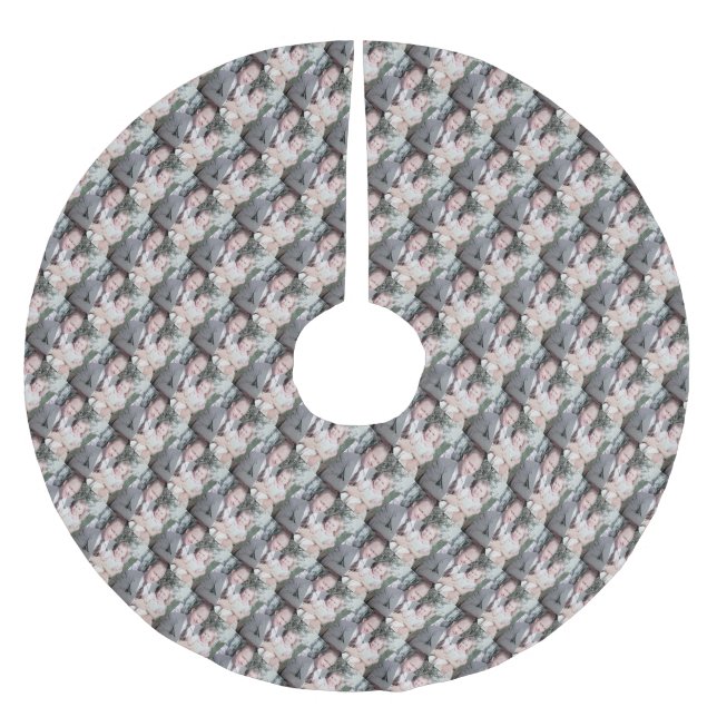 Schablone für Ihren eigenen Familien-Foto-Baumrock Polyester Weihnachtsbaumdecke (Vorderseite)