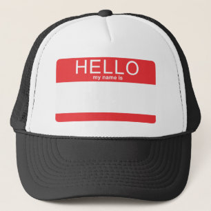 Schablone hallo mein Name ist Truckerkappe